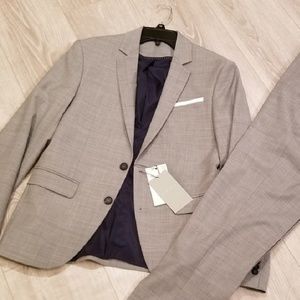 Zara Wool Suit Light Grey Jacket size 36